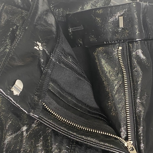 7 FOR MAN KIND The Matrix Black Shiny Faux Patent Leather Boot Cut Pants S NWT - Picture 9 of 16